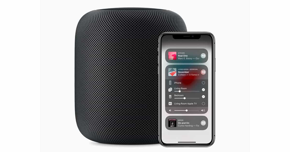 HomePod and iOS 12 Control Center on iPhone X