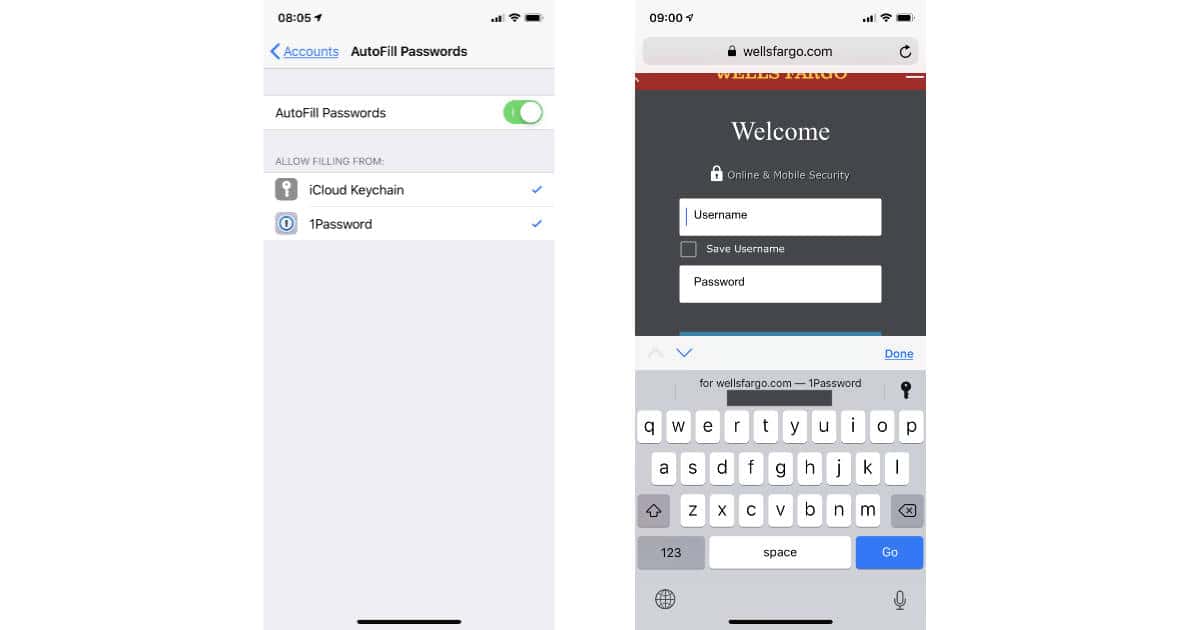 iOS 12 AutoFill Passwords and 1Password on iPhone