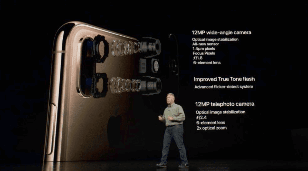 Phil Schiller showing iPhone Xs camera features