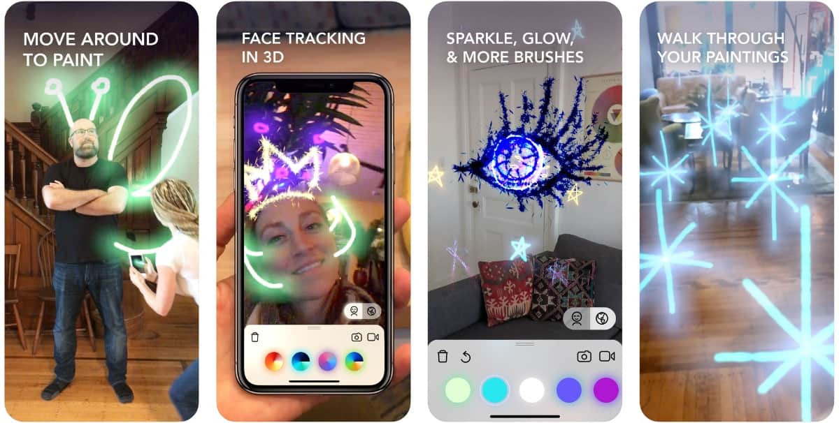 screenshots of lightspace in our list of iOS 12 ar apps.