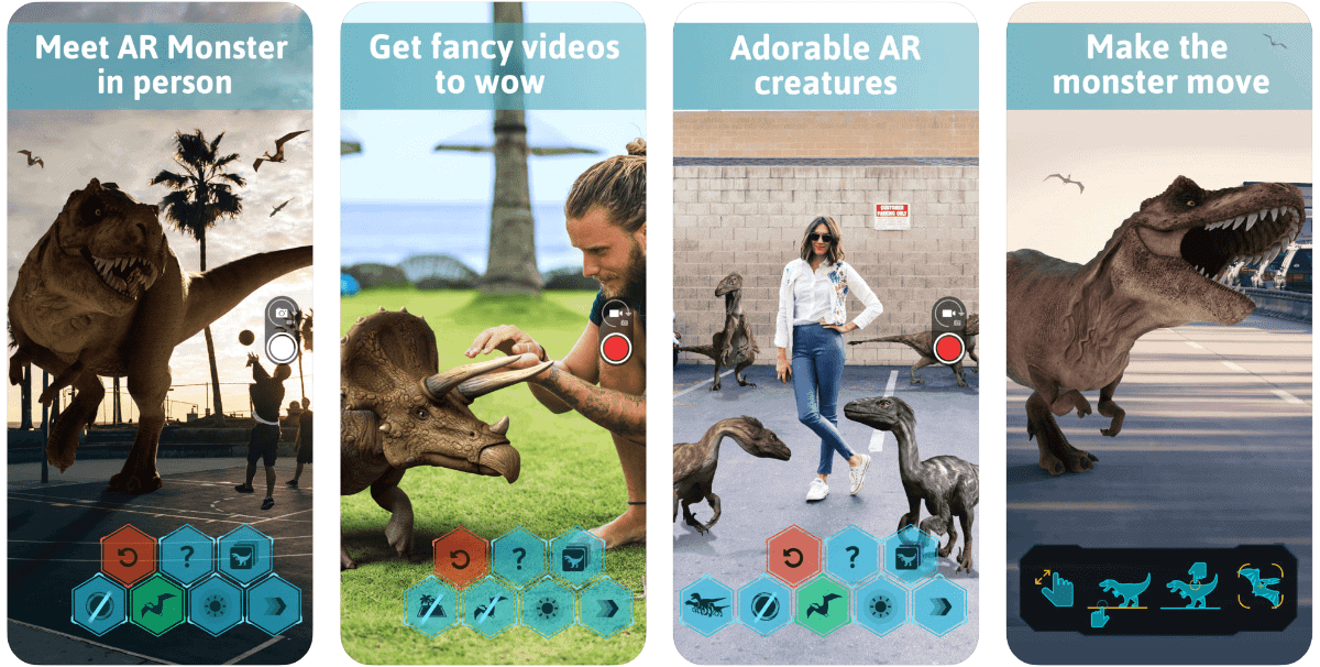 Screenshots of monster world in our roundup of iOS 12 AR apps.