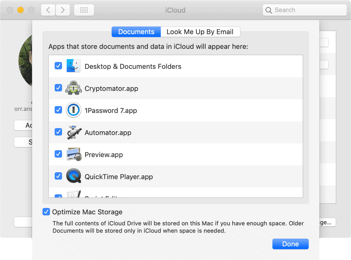 image of optimize mac storage in system preferences.