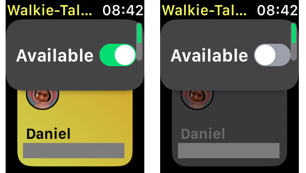watchOS 5 Walkie Talkie app Available setting on Apple Watch