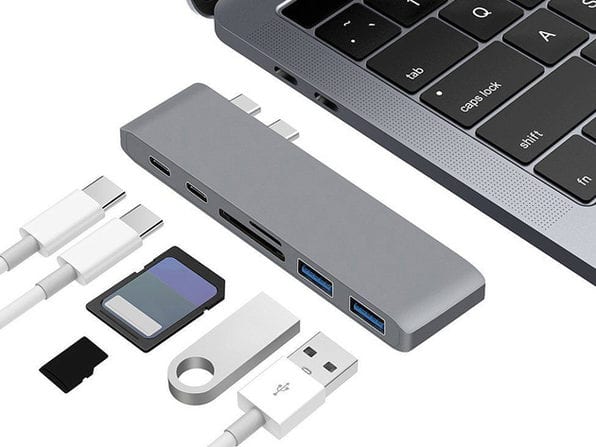 6-in-1 USB-C Hub for MacBook Pro: $39.99