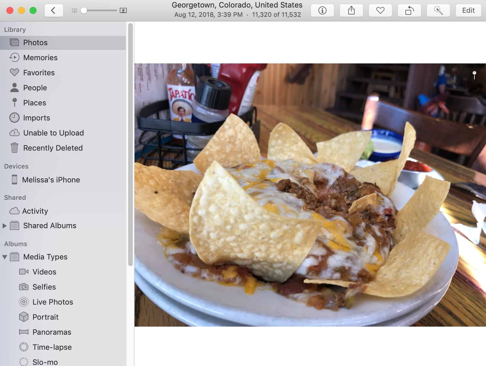 Nachos Picture in Photos on the Mac