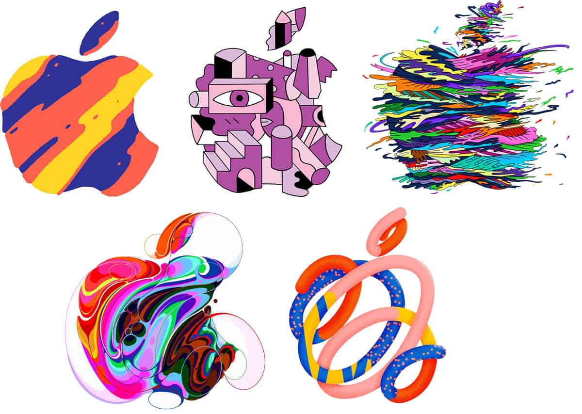 Apple logos promoting the 