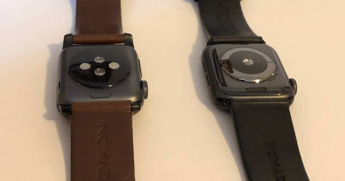 Apple Watch Series and Apple Watch Series 4 back comparison