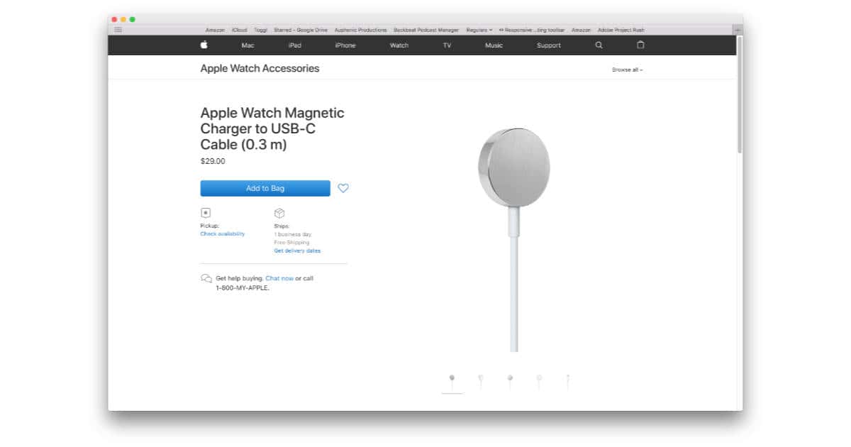 Apple Watch USB-C charger cable