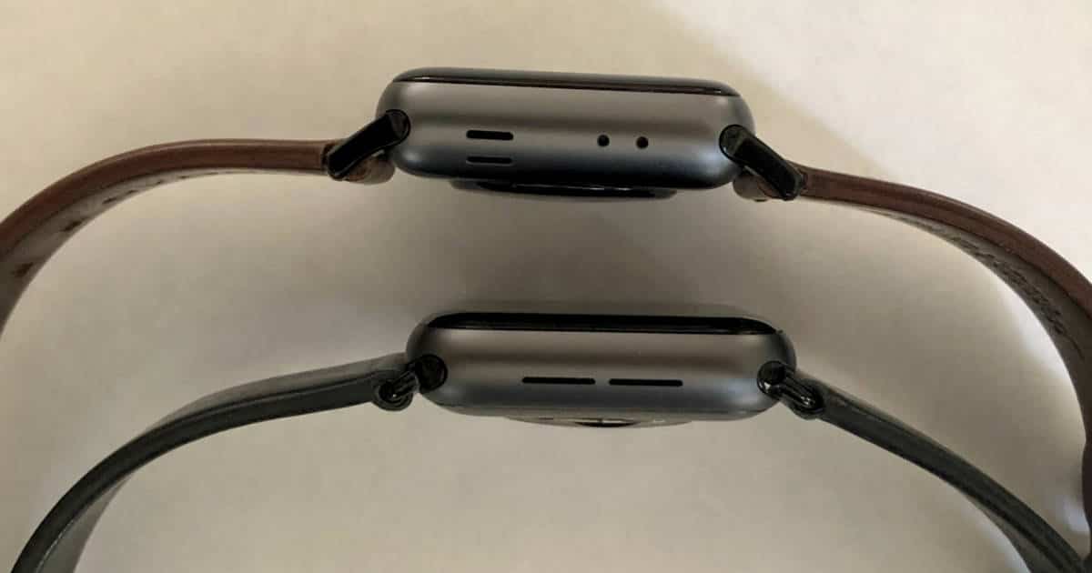 Apple Watch Series 3 and Series 4 speaker positions