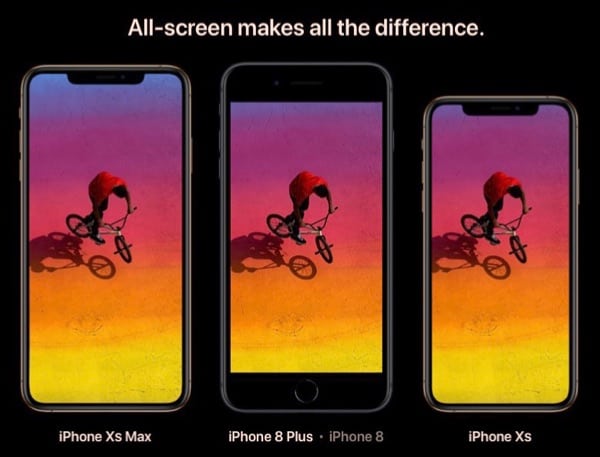 iPhone XS Max, 8 Plus, and X