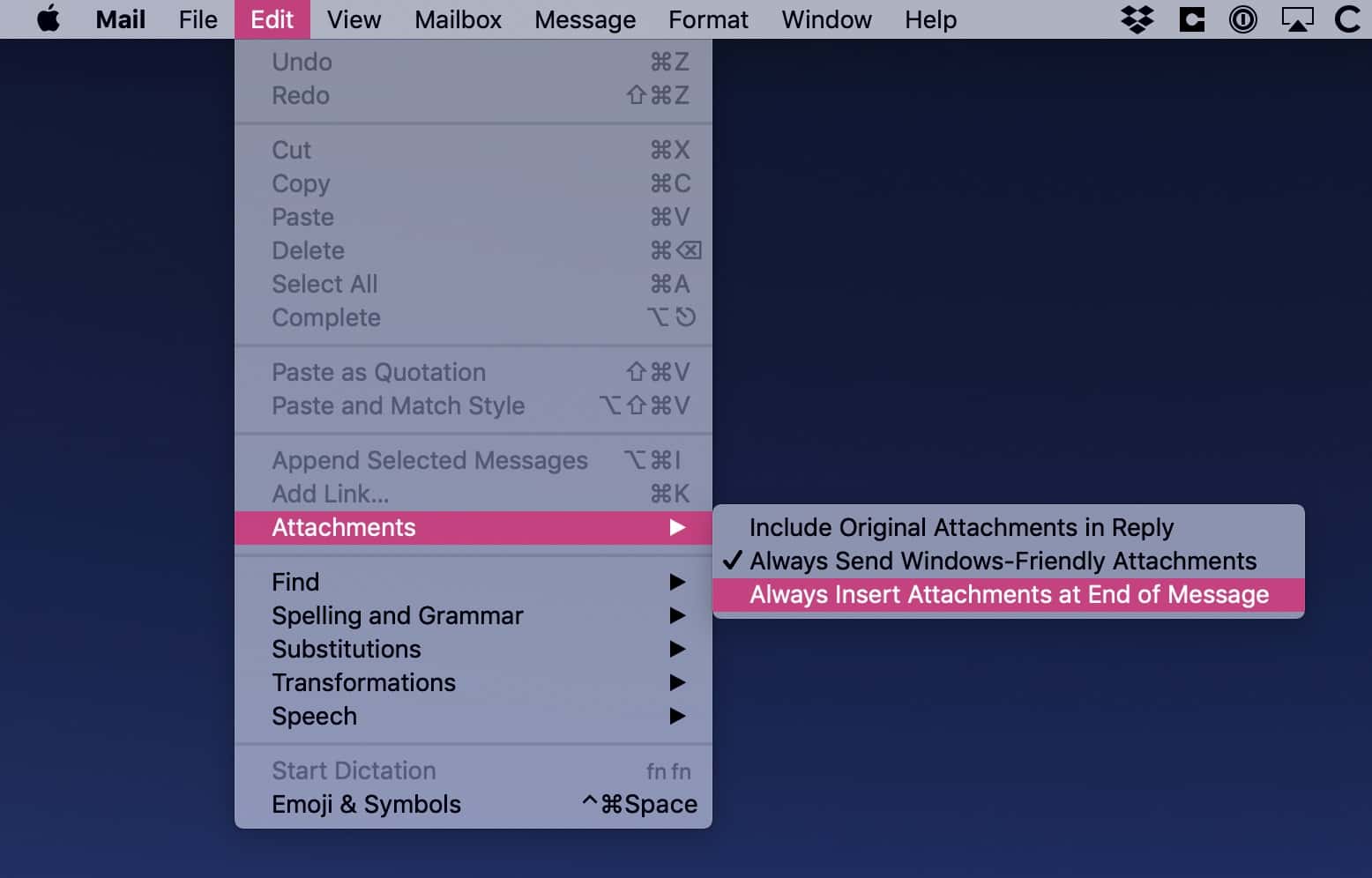 how to clean up mac mail attachments