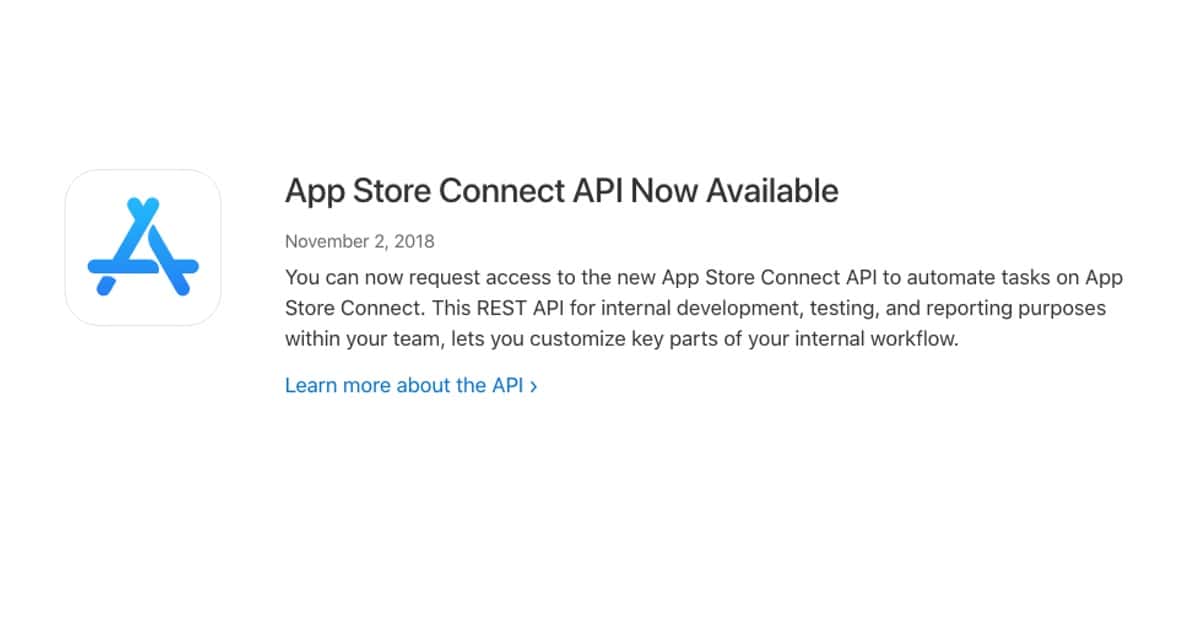 App Store Connect API Goes Live