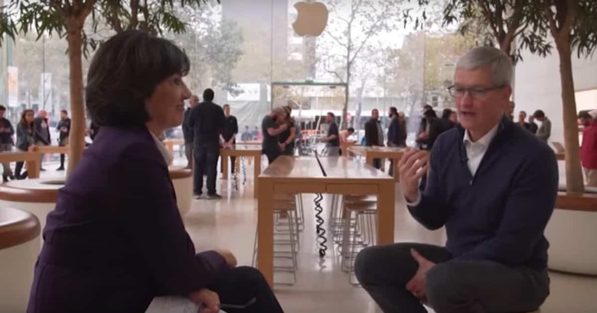 Tim Cook with Chrstiane Amanpour