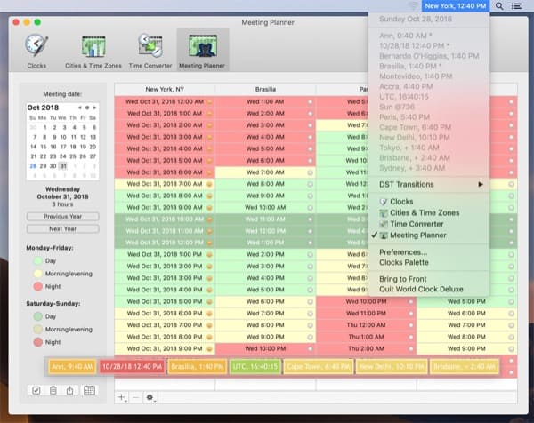 World Clock Deluxe Meeting Planner