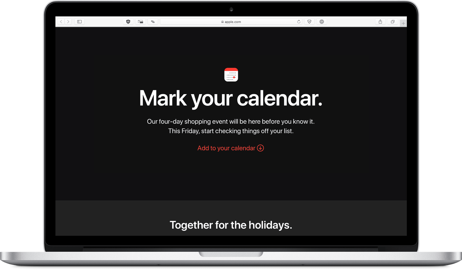 image of apple black friday page