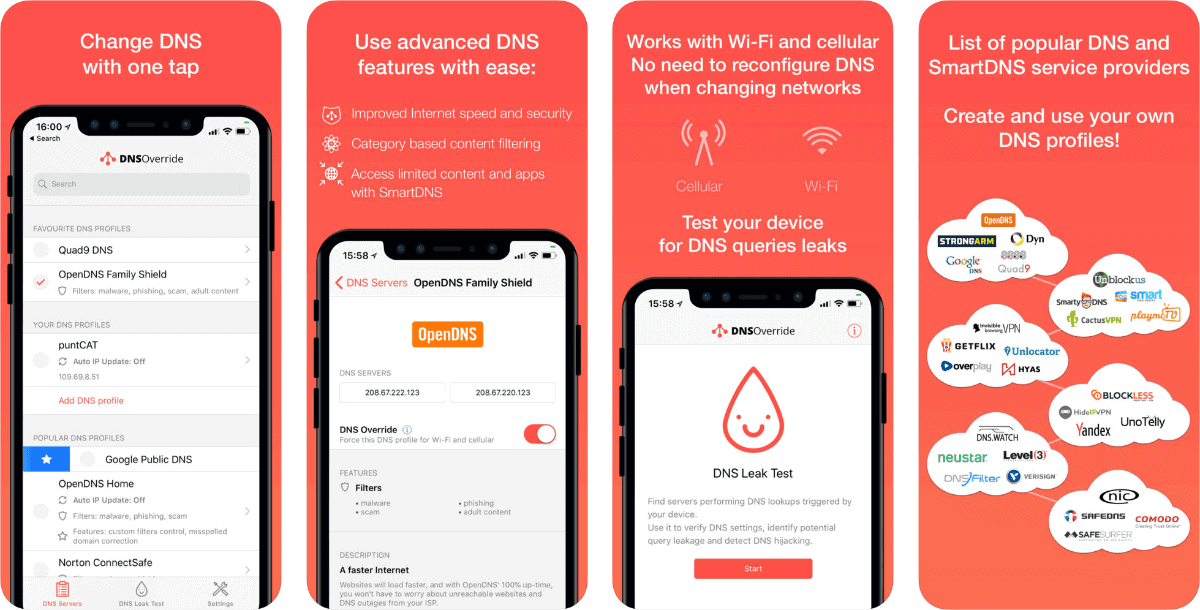 image of cloudflare app alternative dns override