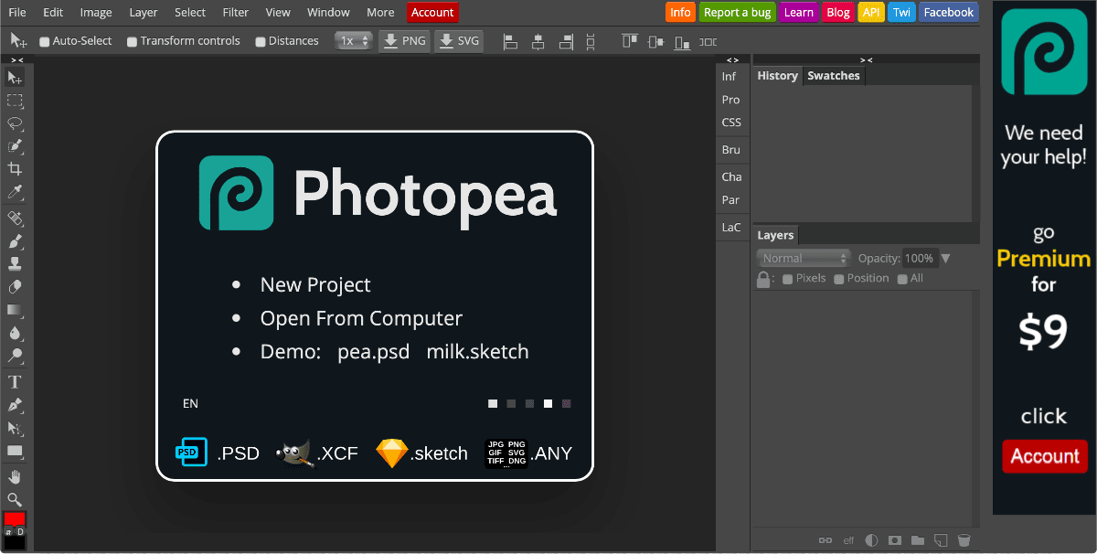 Get Free Photoshop Online With Photopea