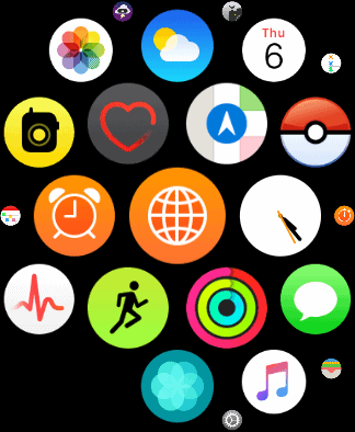 Screenshot of Apple Watch Apps screen