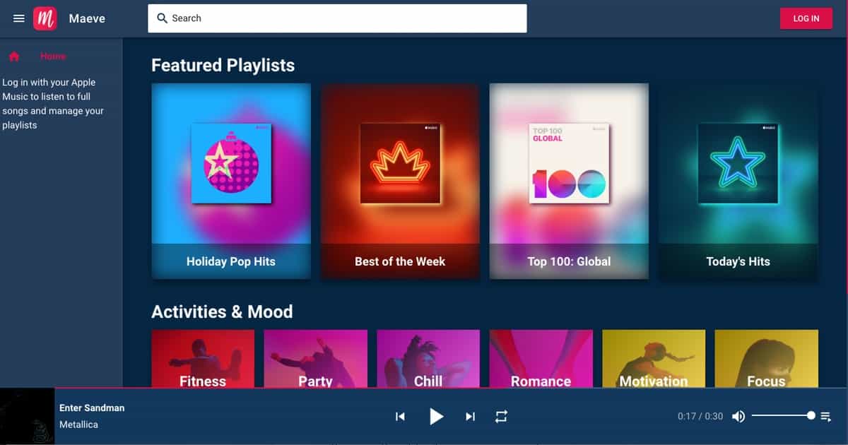 Maeve: An Apple Music Web Player With Customizable Themes