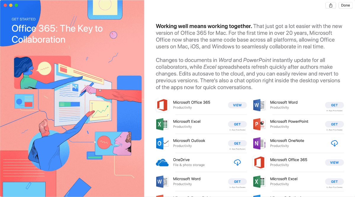 image of microsoft apps in mac app store