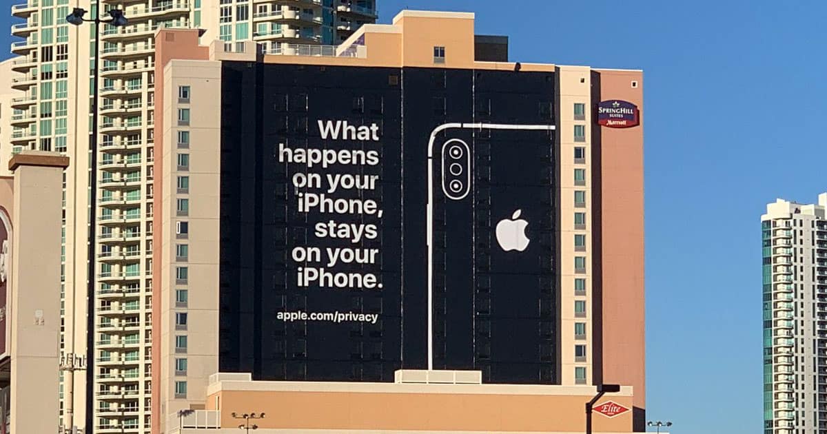 Apple’s Public Billboard at CES: ‘What Happens on Your iPhone, Stays on Your iPhone’