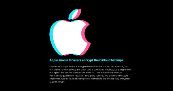 EFF Wants Apple to Let Users Encrypt Their iCloud backups