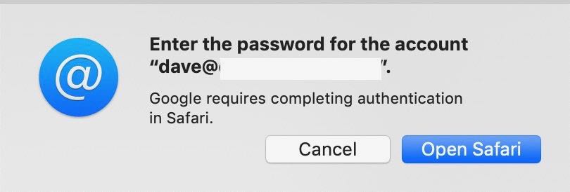 A dialog box with a prompt asking for a Gmail password.