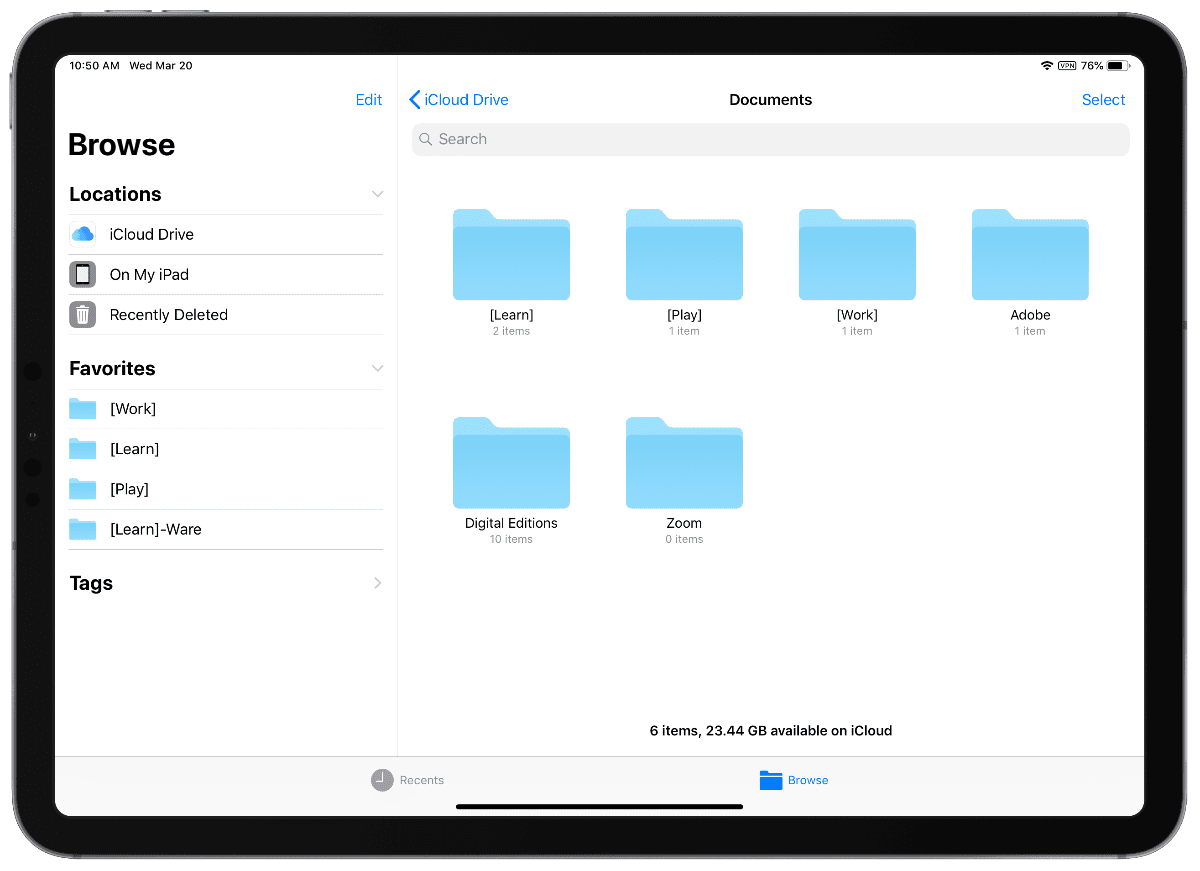 file categories in files app