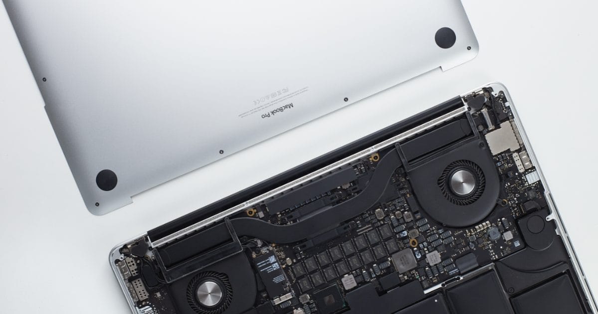 Image of MacBook disassembled 