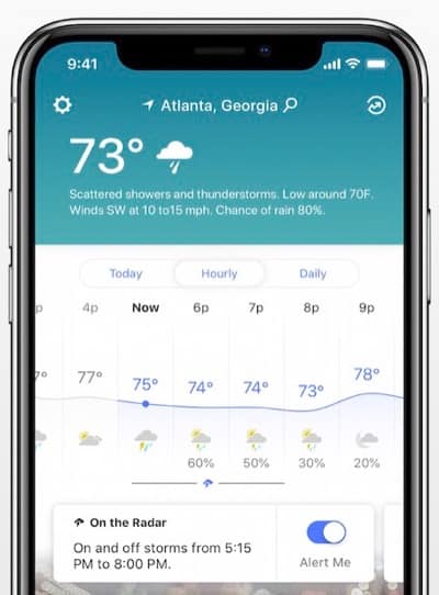 The Weather Channel iOS app