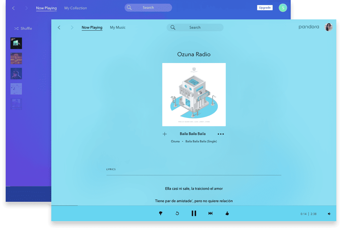 image of pandora desktop app