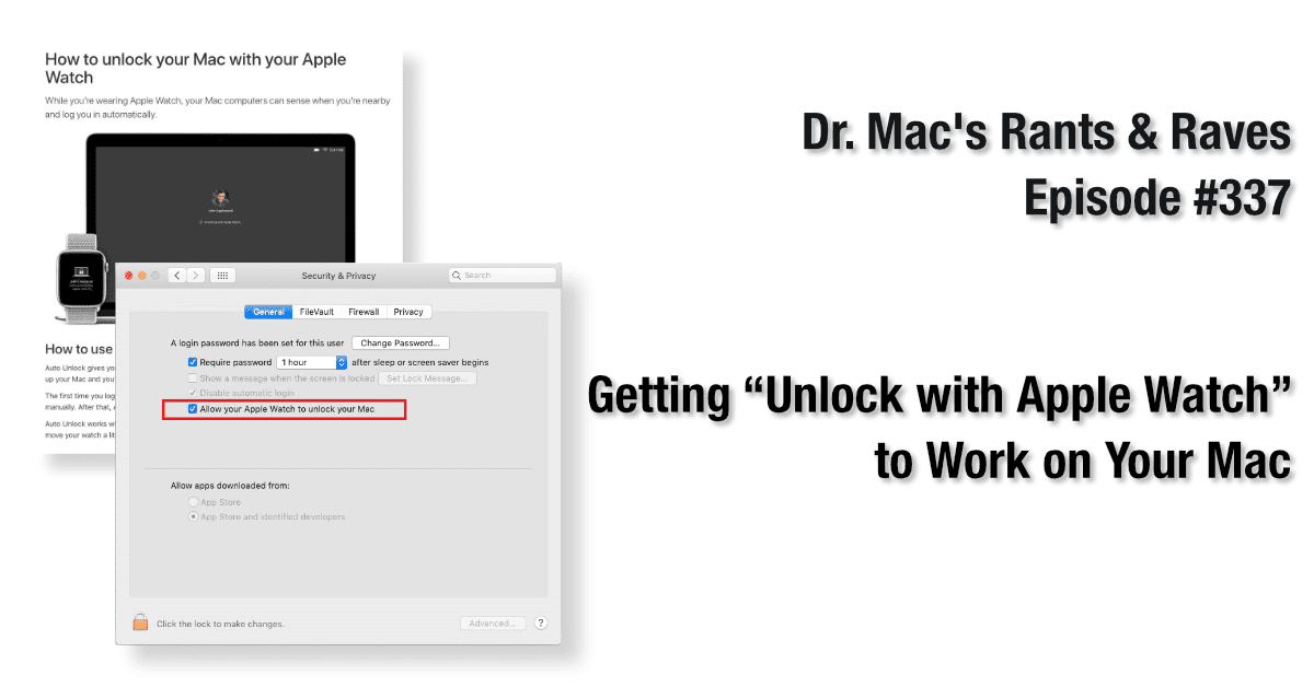 Getting “Unlock with Apple Watch” to Work on Your Mac