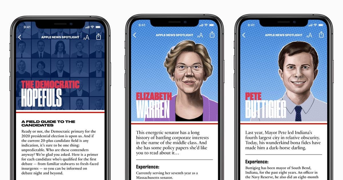 Democratic Presidential Hopefuls Guide Available in Apple News