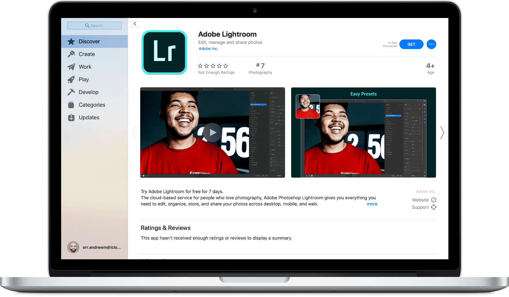 Adobe Lightroom in mac app store