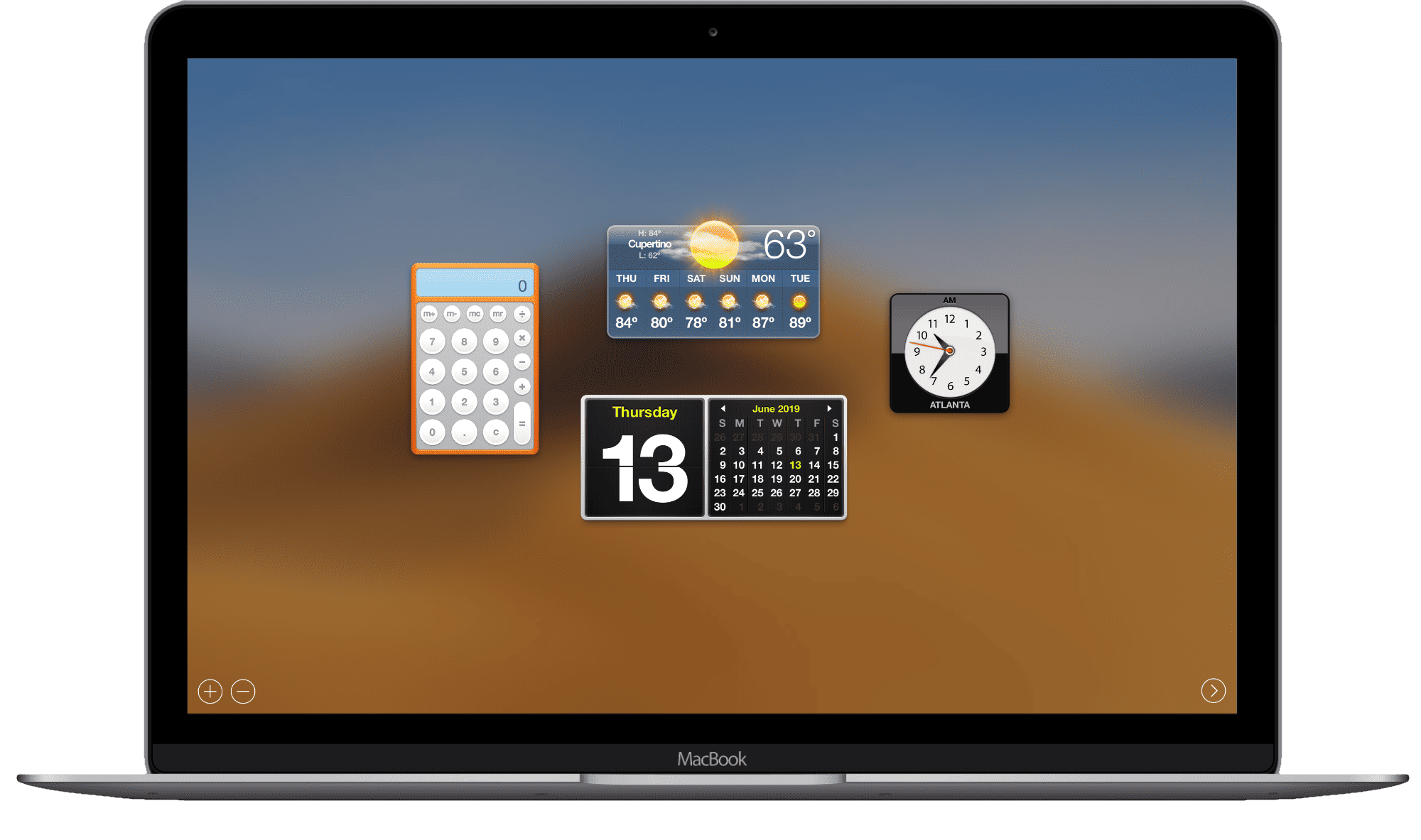 Image of macOS dashboard