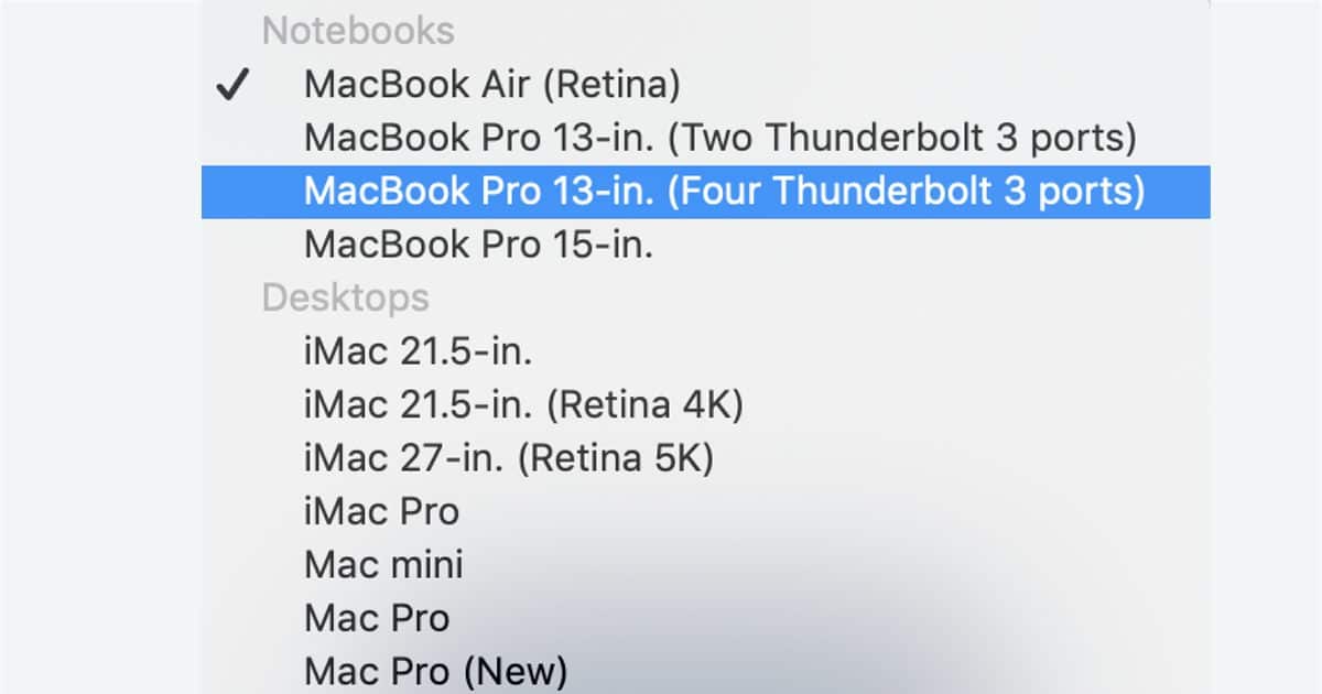 MacBook Pro compare