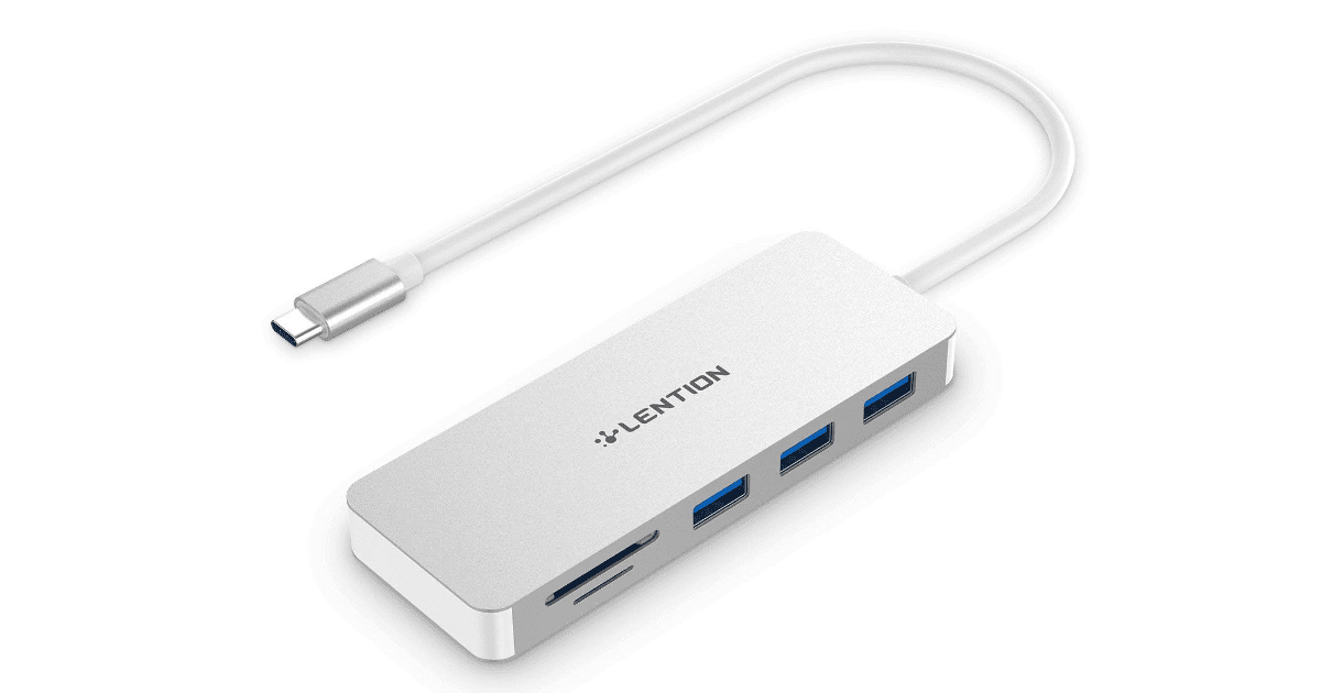 2019 amazon prime day LENTION USB-C Hub with USB 3.0 Ports and SD/TF Card Reader