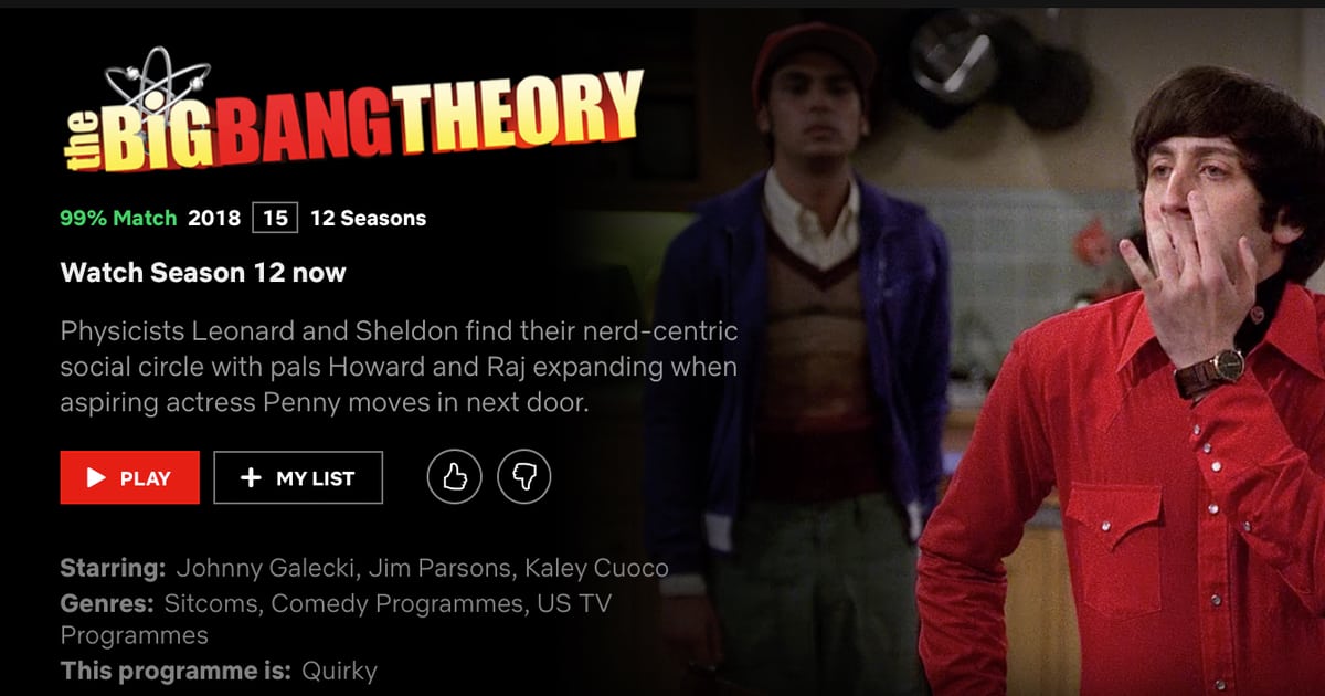 Final Season of Big Bang Theory Now Available on UK Netflix