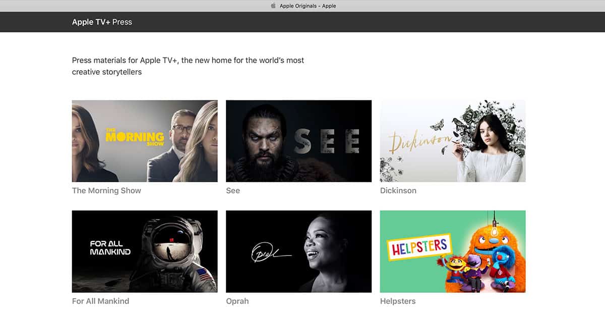 Apple Launches Dedicated Press Site for Apple TV+ Original Content