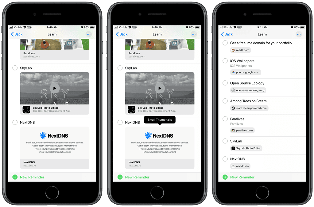 iOS 13: How to Create Small Thumbnails in Reminders