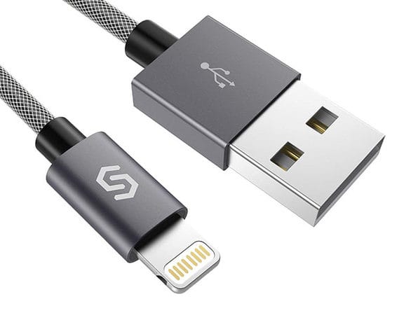 Nylon Braided iPhone Lightning Cable in Space Gray or Rose Gold: $9.99