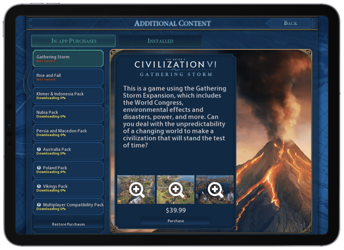 Civilization VI: Gathering Storm Now Available on iOS