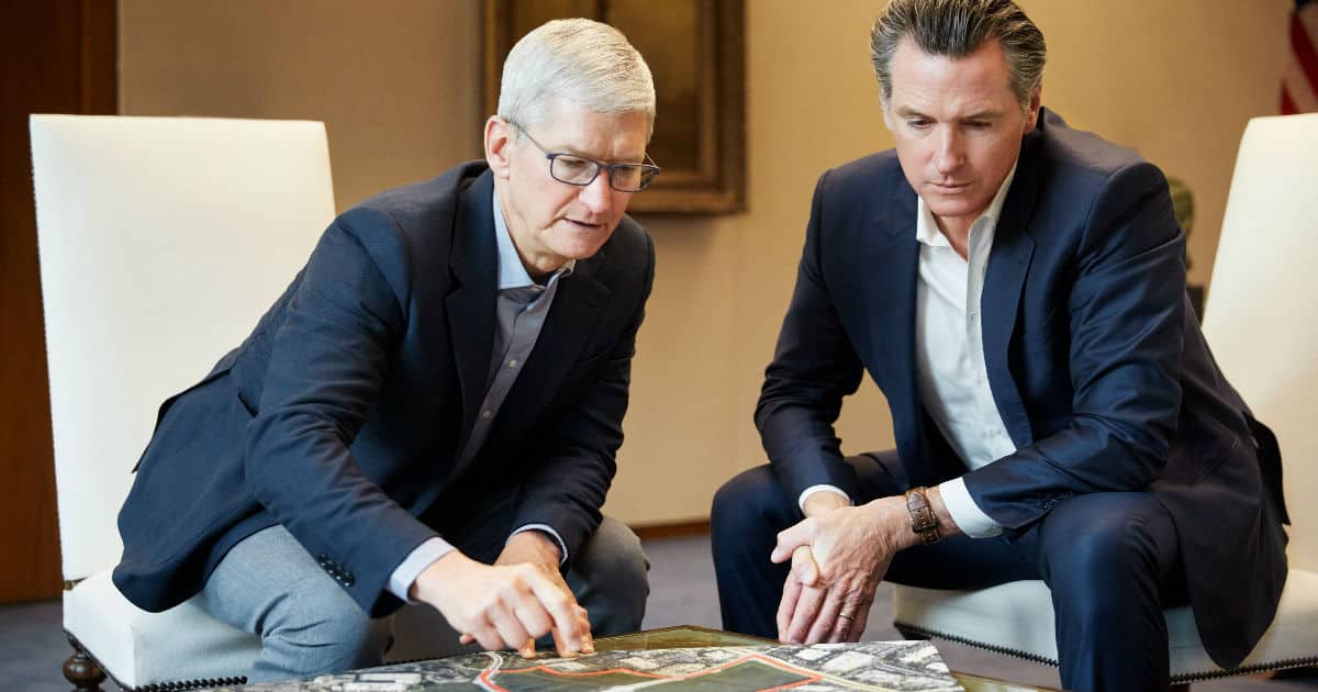 Tim Cook Gavin Newsom California