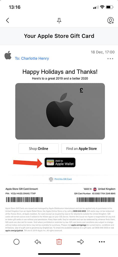 Paragraaf Mathis mode How to Add an Apple Gift Card to Wallet in iOS 13 - The Mac Observer