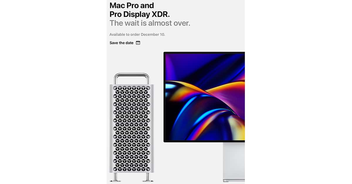 Mac Pro and Pro Display XDR Go on Preorder December 10th