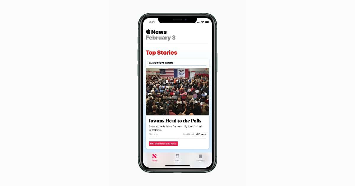 Apple News 2020 Presidential Coverage Launches