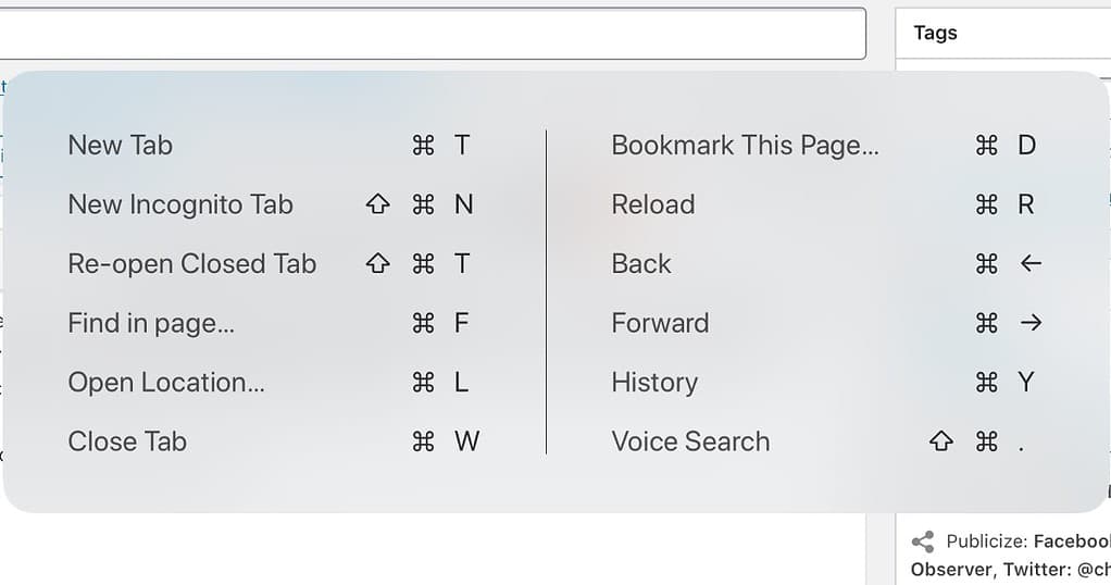 iPad shortcuts