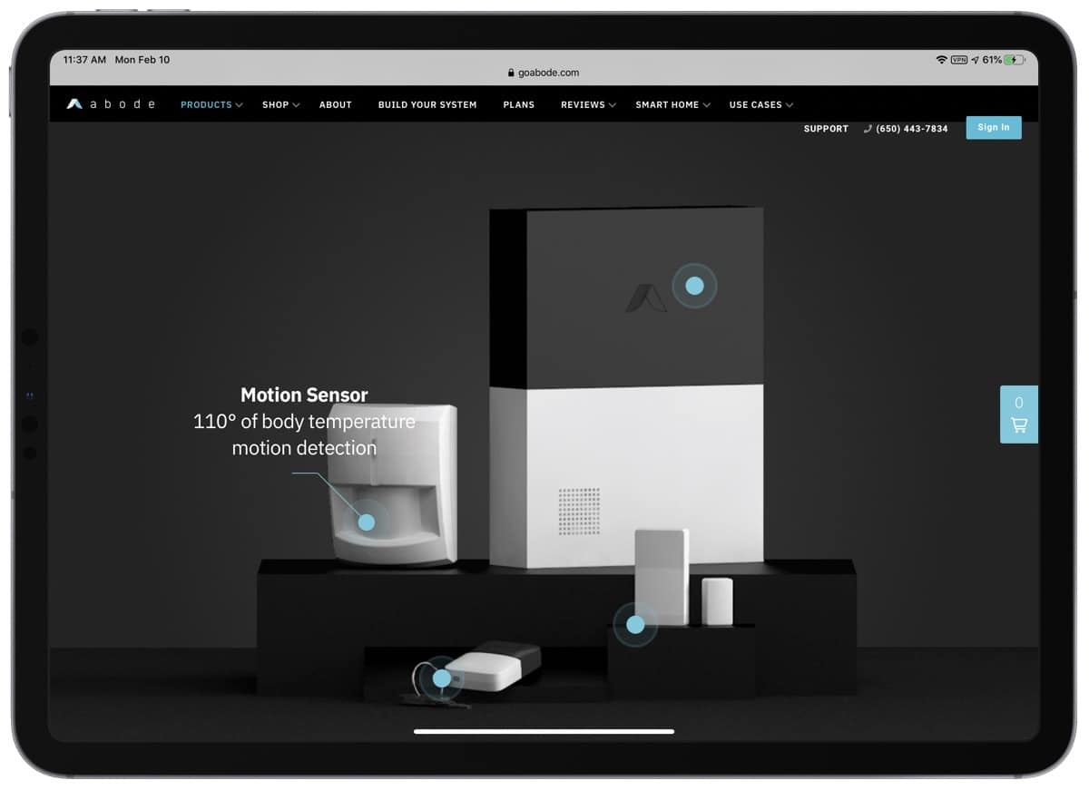 Abode security kit screenshot