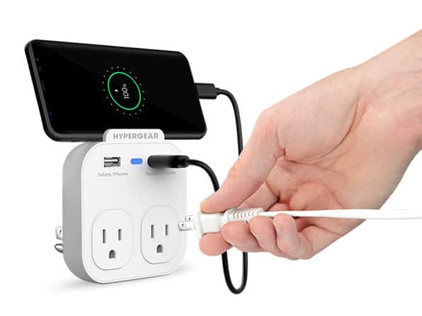 This Universal Wall Charger Lets You Charge 4 Devices with 2 Power Outlets and 2 USB Ports: $19.99