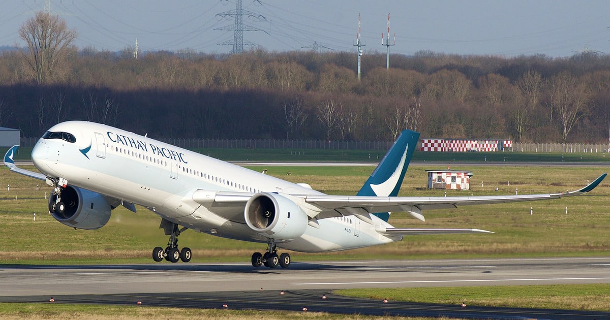 Cathay Pacific plane taking off